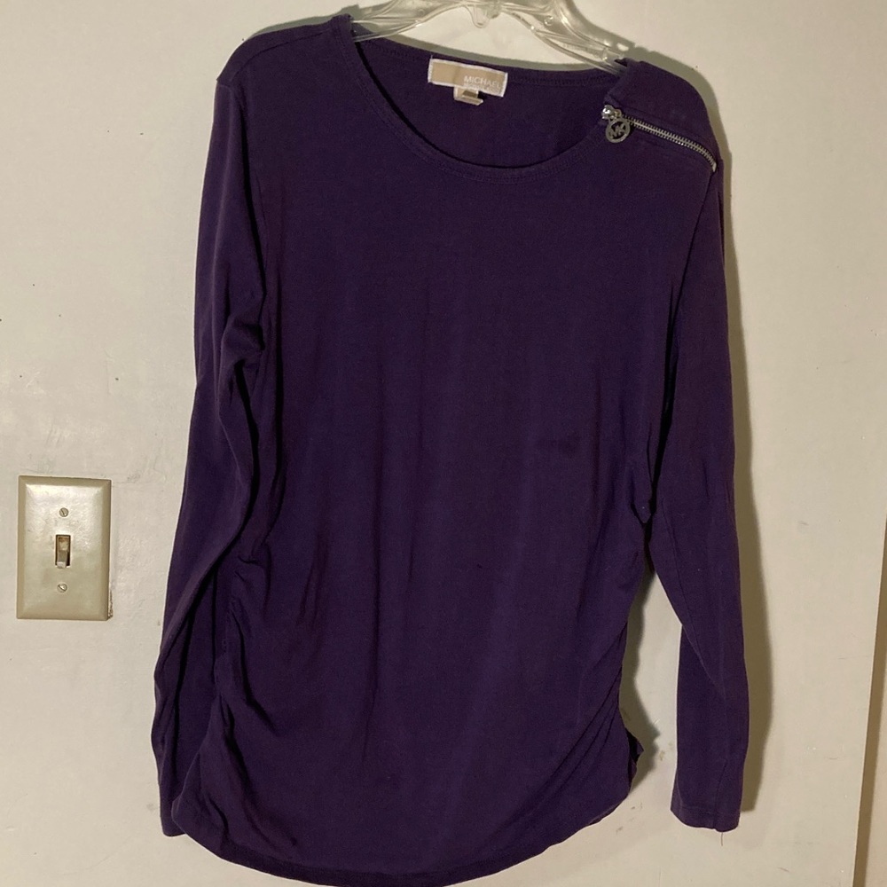 Michael Kors Purple Sweatshirt with Zipper Detail - Picture 1 of 5
